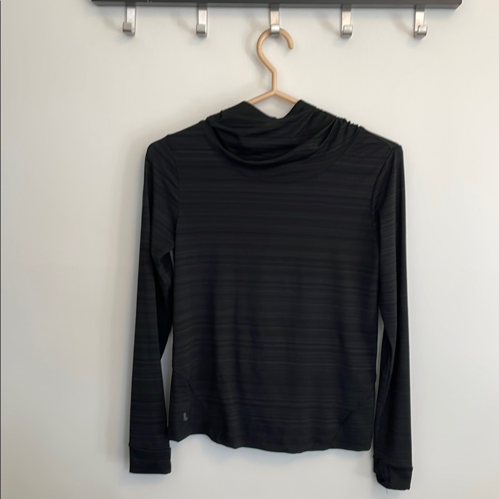 Lole, Black, Striped, Light, Long Sleeve Hoodie, Activewear